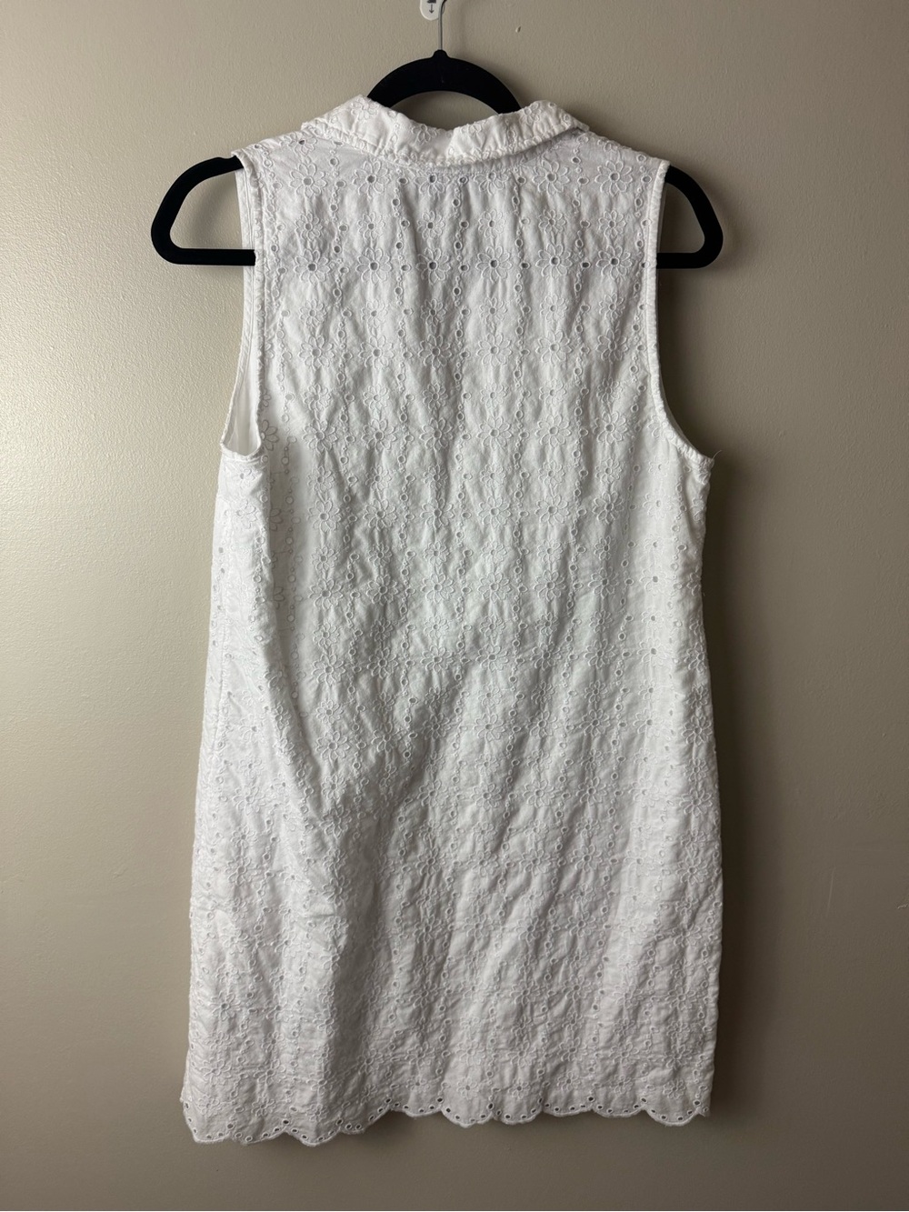 Women’s Vineyard Vines White Eyelet Sleeveless Collared Dress Size 8 - Picture 2 of 3